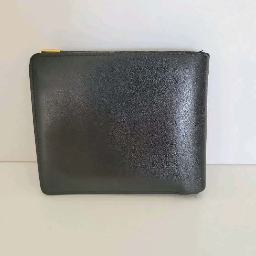 Dunhill Designer Mens Wallet Black Bifold Leather Folding Medium Logo Vintage‎